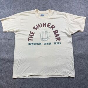 Vintage Hanes The Shiner Bar Texas T-Shirt Mens XL Single Stitch Beer